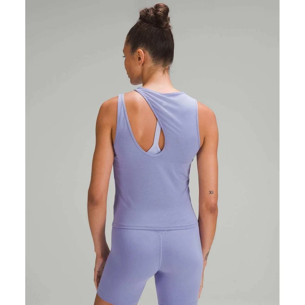 Lululemon Shoulder Cut-Out Yoga Tank‎ Top Dark Lavender Size 12